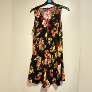 Ambiance Black Floral Mini Dress